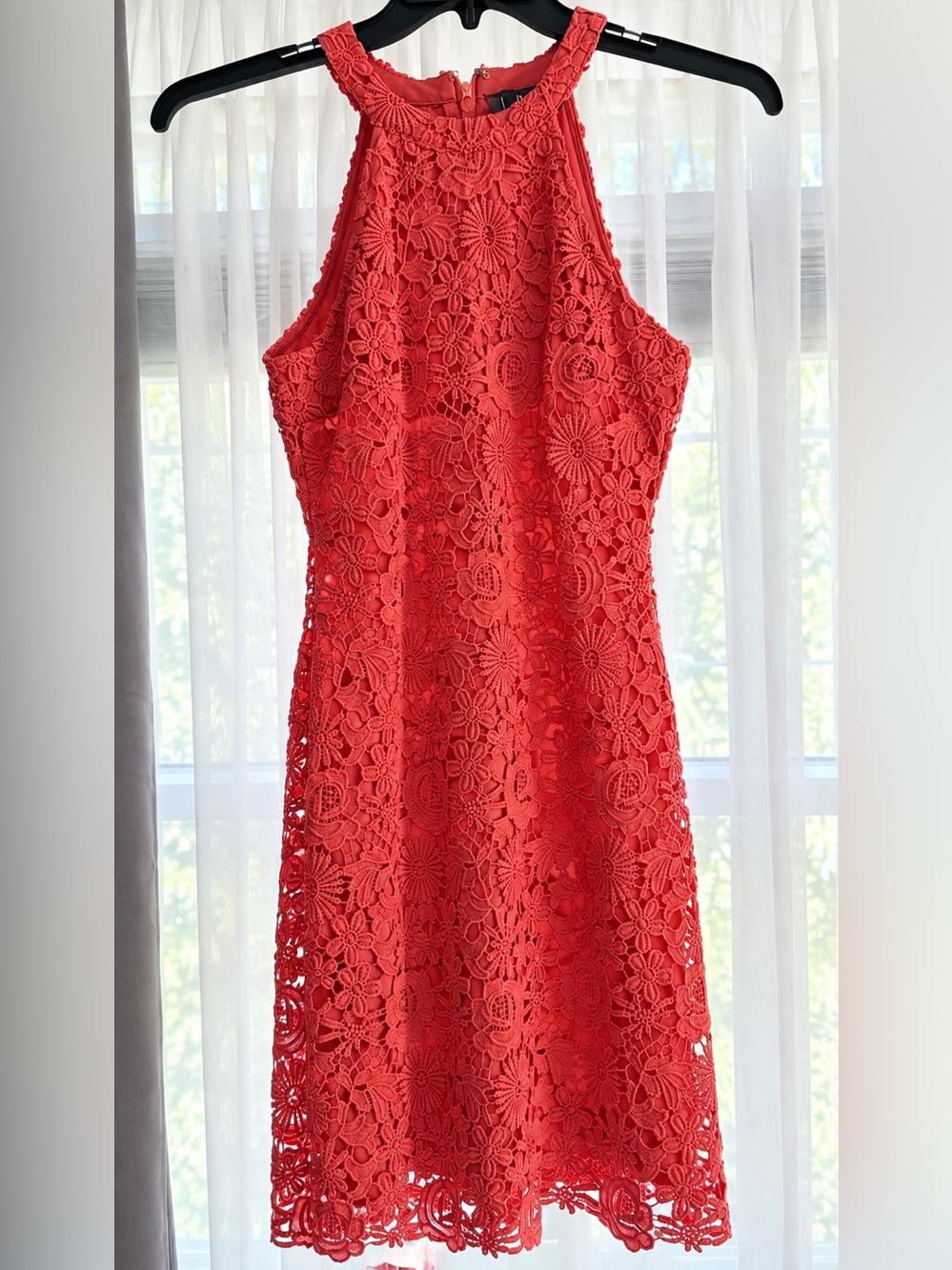 Lulu's Love Poem Coral Floral Lace Dress